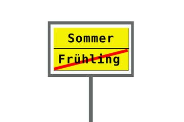 Sommer, Frühling, Schild, Ortsschild, sommeranfang, übergang