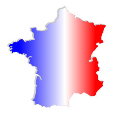 Landkarte Frankreich - 3D