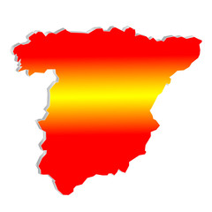 Landkarte Spanien - 3D
