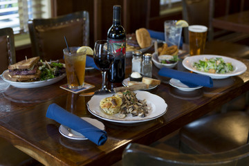Restaurant table setting for four