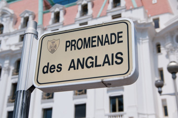 Obraz premium Promenade des Anglais street sign