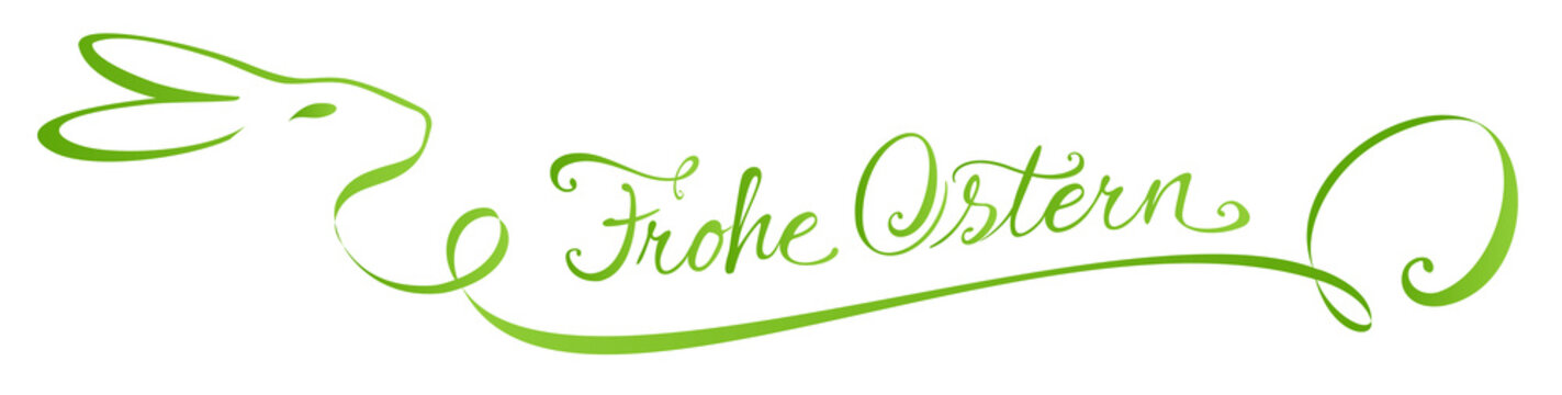 Kalligrafie Signet mit Osterhase und Osterei- Frohe Ostern