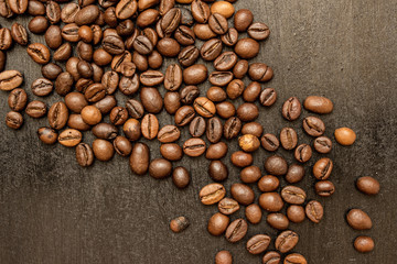 coffee beans on black background