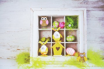 Gru&szlig;karte - Osterhasen, Ostereier - Osterdekoration