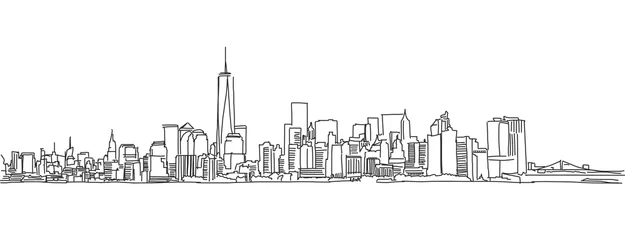 Freihandskizze der Skyline von New York City. Vektor-Scribble © Knut Hebstreit