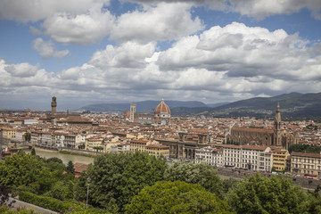 Fototapeta na wymiar Florence, panoramic view eith old town, Tuscany, Italy, Europe