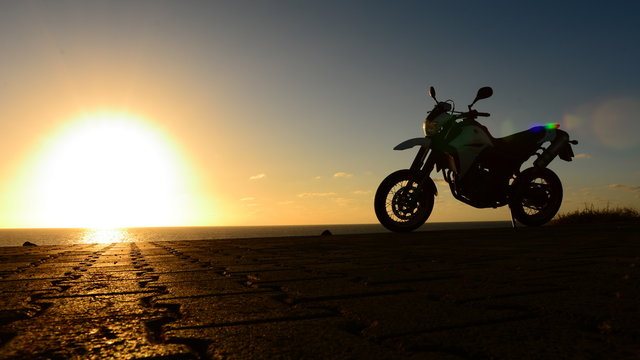 Motorcycle in the Sunset