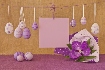 Easter eggs template for postcard