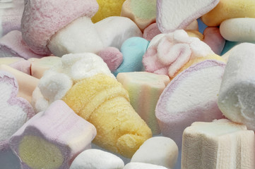 Marshmallows in Pastellfarben
