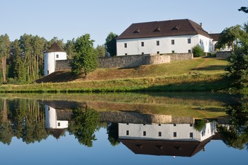 Obraz premium Late gothic fortress Zumberk in the South Bohemia, Czech Republic.