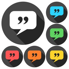 Blog icons with long shadow set