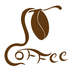 Coffee / It is logo with logotype say Coffee. Logo show as coffee bean