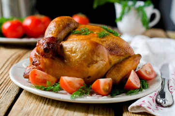 Baked chicken with tomatoes