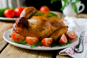 Baked chicken with tomatoes