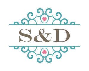 S&D initial ornament wedding logo