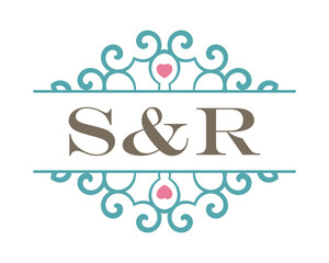 S&R initial ornament wedding logo