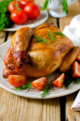 Baked chicken with tomatoes