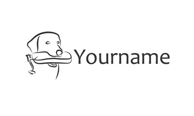 vector logo illustration of dog labrador retriever