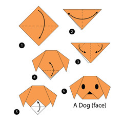 step by step instructions how to make origami dog.