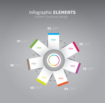 infographics element flower / vector infographics paper shapes with options, statistics, business, diagram, graph