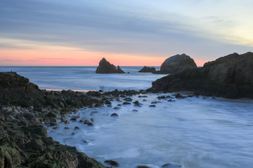 Pacific Ocean Sunset, Sutro Baths, San Francisco, California