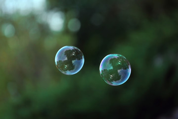 Soap bubbles outdoor