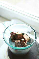 Melting chocolate on stove