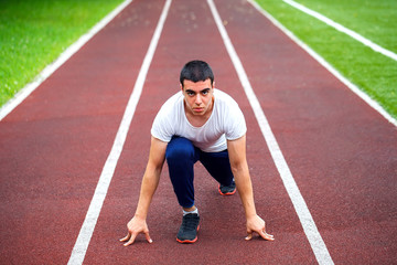 professional runner on the track