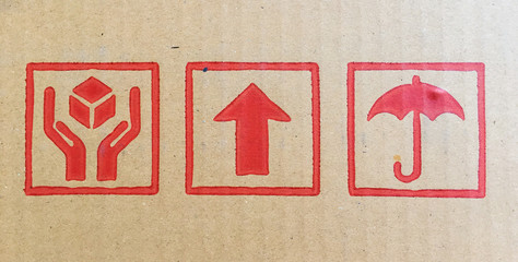 safety sign on paper box