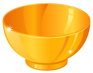Gold bowl vector image