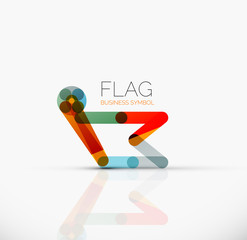 Logo flag, abstract linear geometric business icon