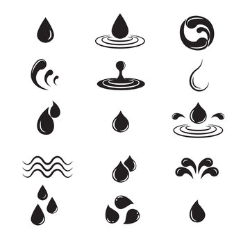 water icons, Set of abstract water icons