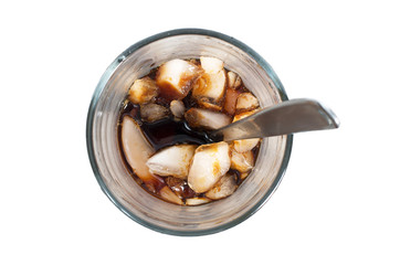 Vietnamese ice coffee isolated on a white background