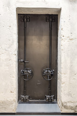 Old door with valves