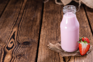 Strawberry Milk with fresh fruits