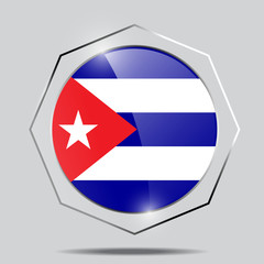 Fototapeta premium Button Flag of Cuba