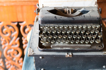 Fototapeta na wymiar the design of black ancient typewriter machine