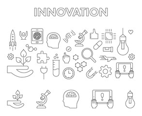 Vector line design concept web banner for innovation.