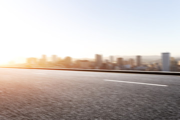 empty road with cityscape San Francisco background