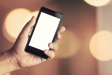 hand holding smart phone