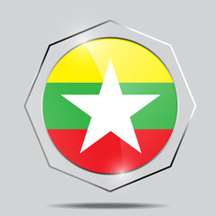 Button Flag of Myanmar