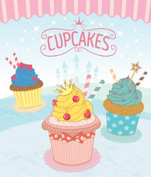 Cupcakes design to princess theme