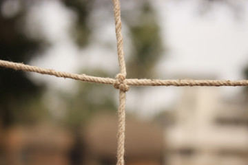 A knot. Volleyball net.