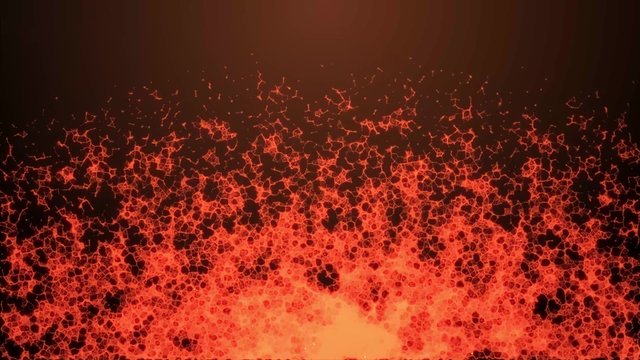 Seamless animation of hot fire blaze texture pattern erupting and flowing in black isolated background in 4k ultra HD