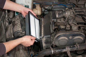 replacing the air filter car