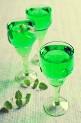 Transparent green drink