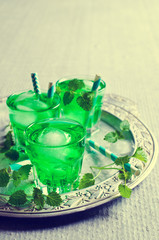 Transparent green drink