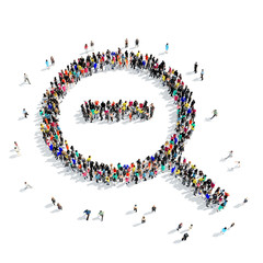 people  shape  magnifying glass 3D