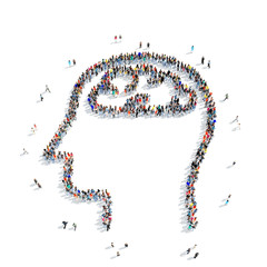 people shape  human head brain