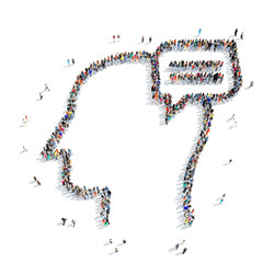 people  shape human head bubble chat